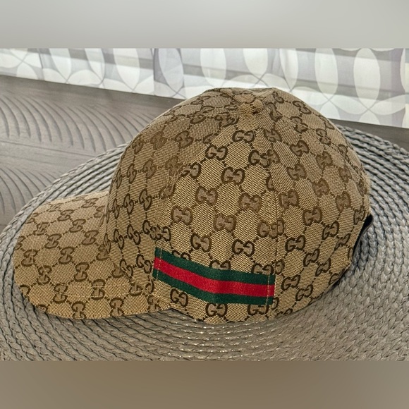 Classic GG monogram Web stripe canvas baseball hat cap adjustable unisex NEW - Picture 6 of 10